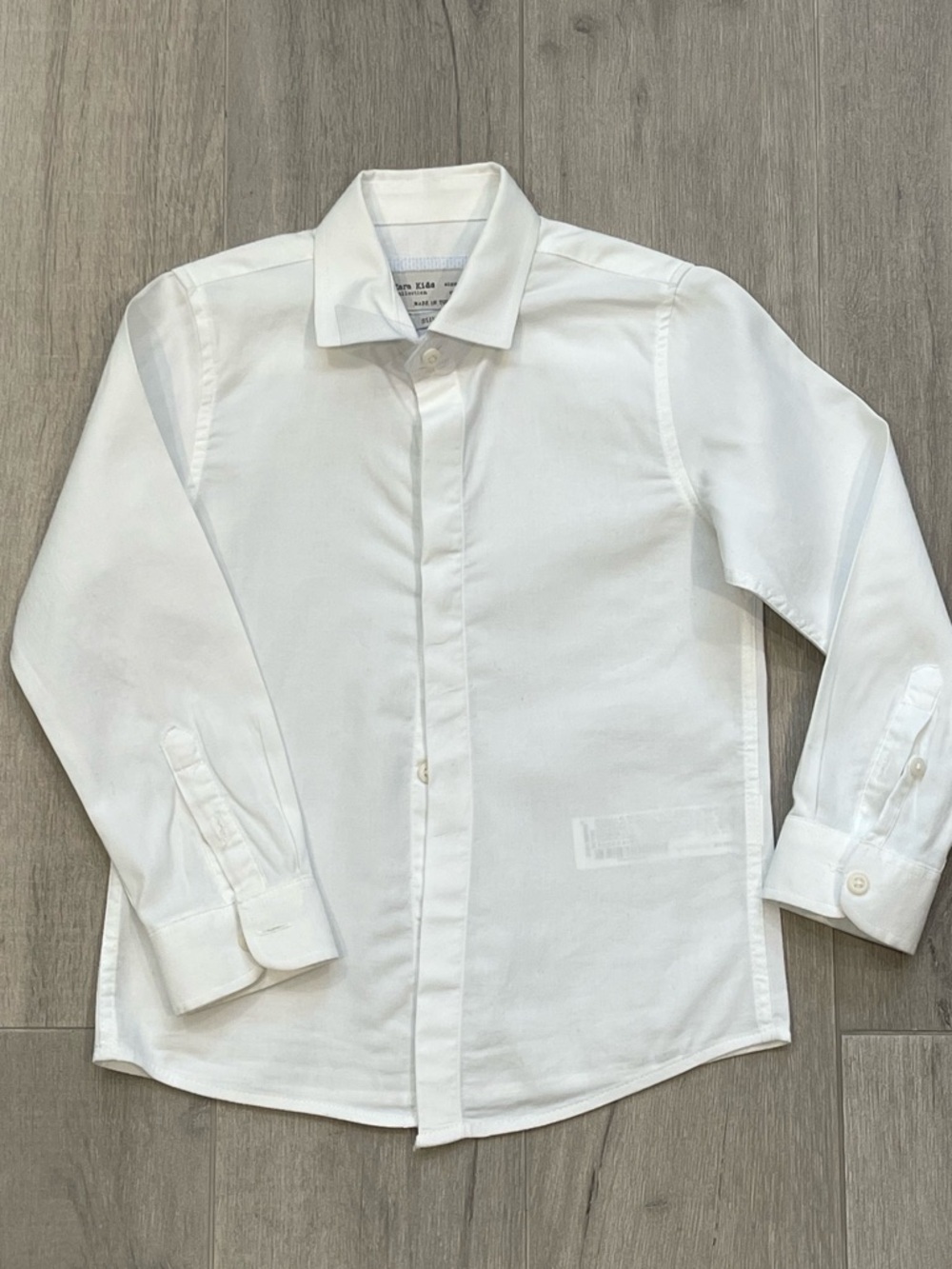 ZARA Boys Slim Fit White Dress Shirt Size 5 (110 cm) Classic Button Down